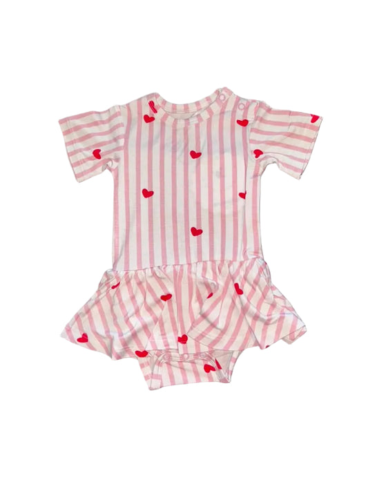 Sweetheart Stripes Bodysuit Twirl Dress
