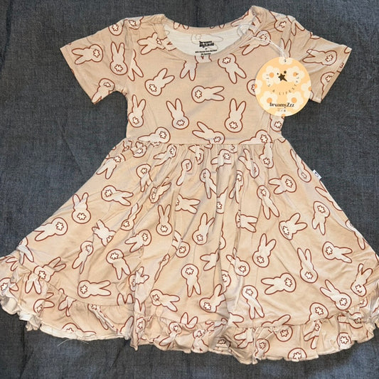Bunny Tails Short Sleeve Twirl Dress