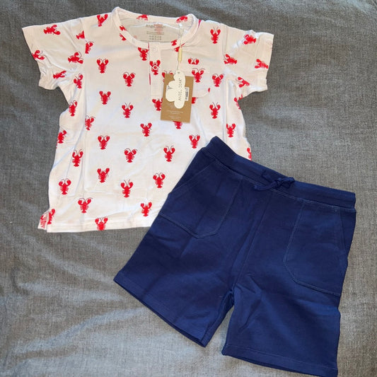 Lobster Pocket Tee and Cotton Shorts Set
