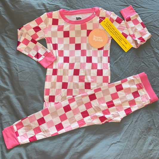 Dreamy Pink Checkers Long Sleeve Set
