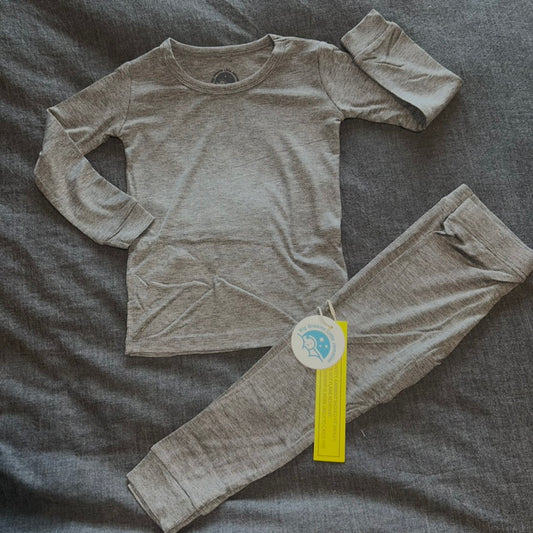 Heather (Gray) Ribbed Long Sleeve Set