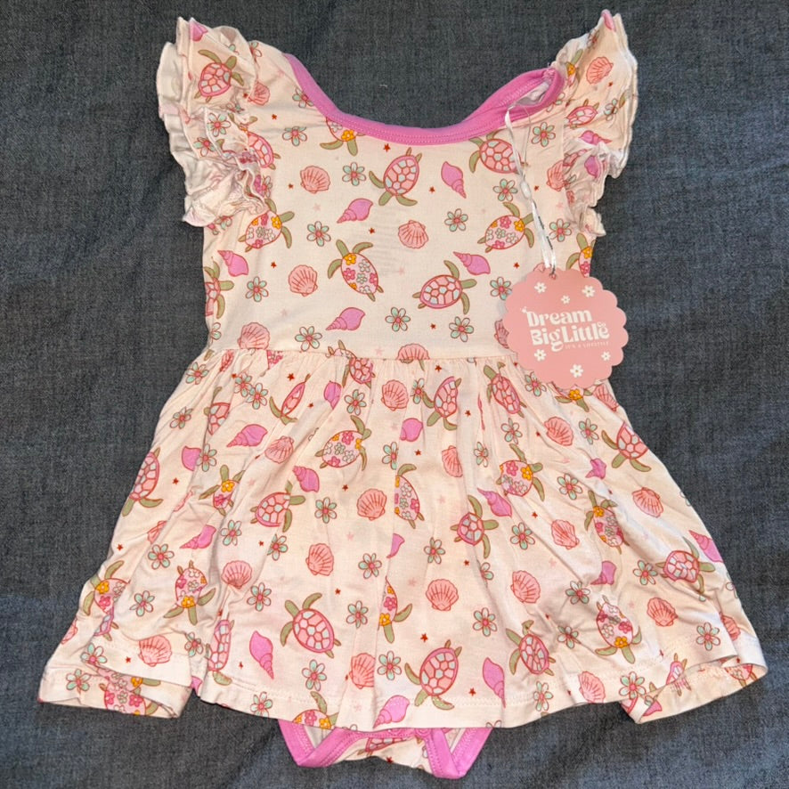 Love Your Shell Bodysuit Twirl Dress