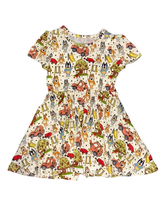 Vacation Pups Short Sleeve Twirl Dress