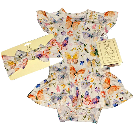 Beautiful Butterflies Bodysuit Twirl Dress