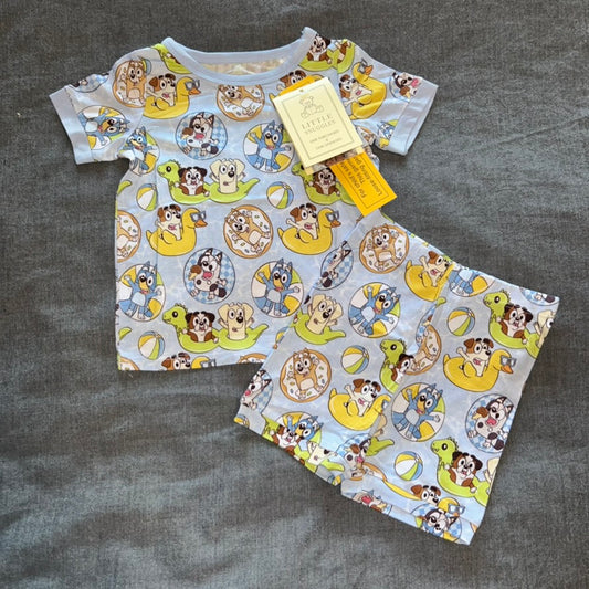 Blue Pool Pups Shorts Set