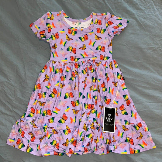 Jordana (Butterflies) Short Sleeve Twirl Dress