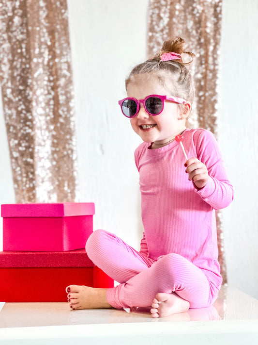 Bubblegum Ribbed Long Sleeve Set