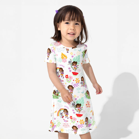 Dora: Tropical Dreams Short Sleeve Dress