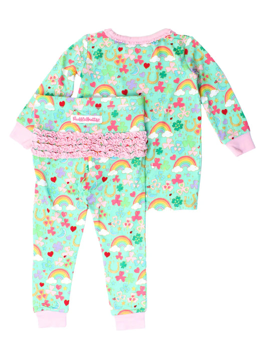 Green Lucky Day Ruffled Long Sleeve Set