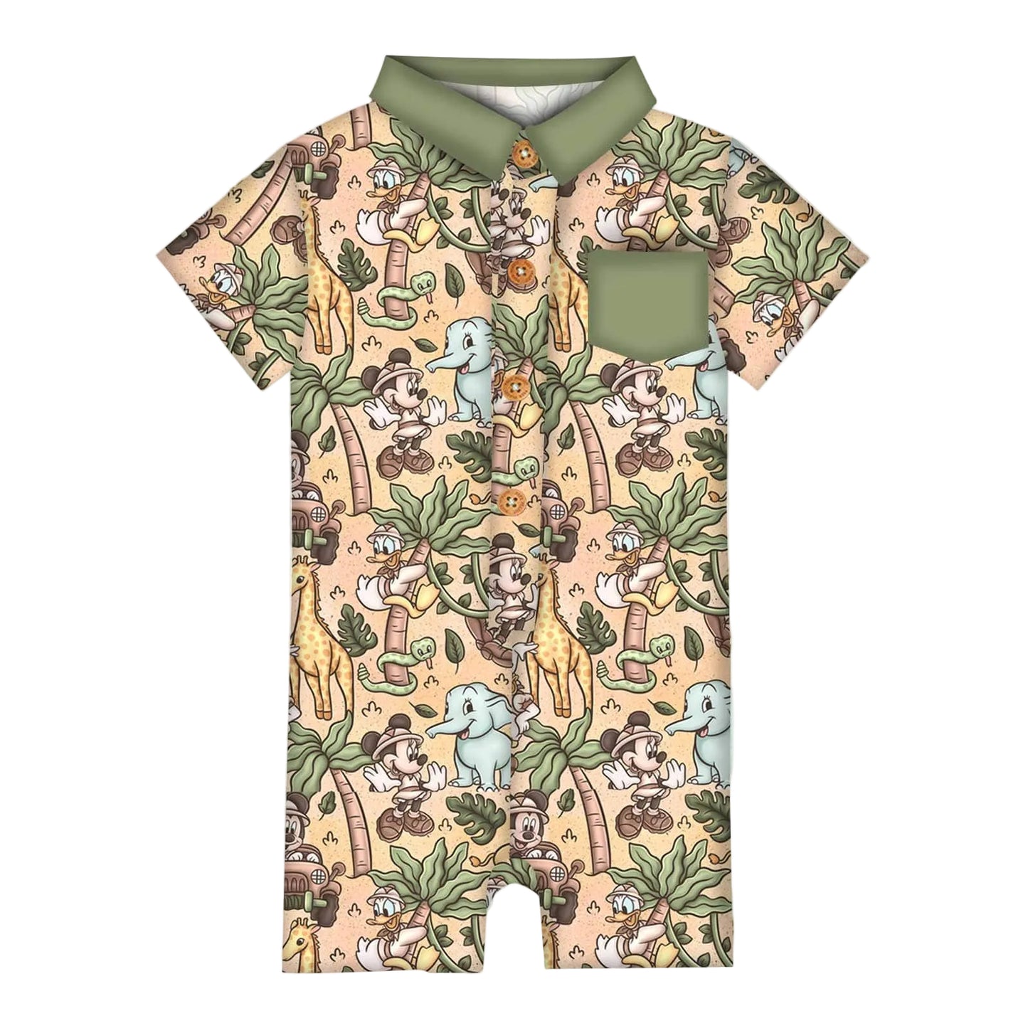 Roarin' Safari Button Romper