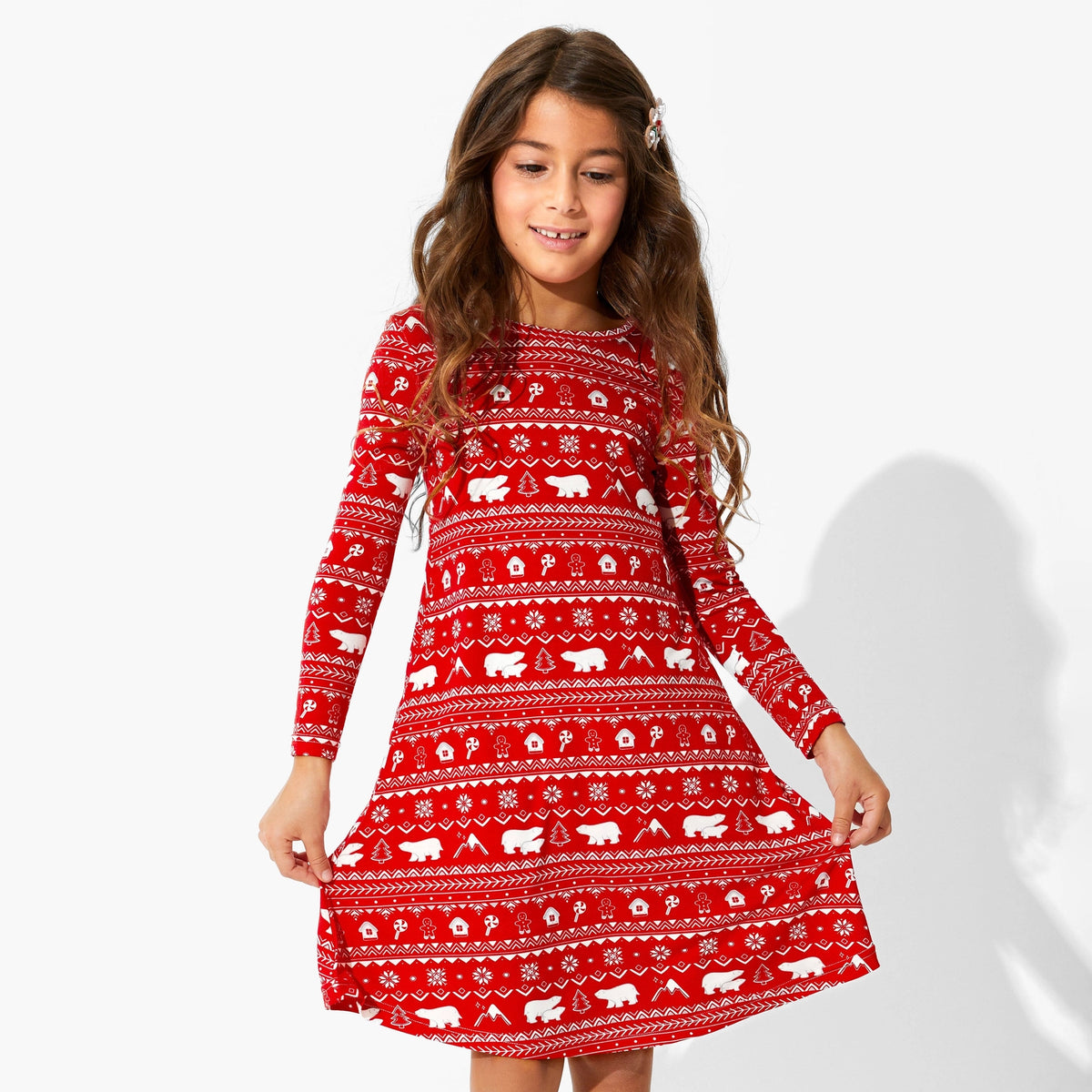Polar Isle Red Long Sleeve Dress