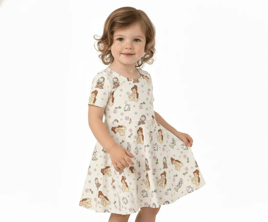 Belle of the Ball Short Sleeve Twirl Dress