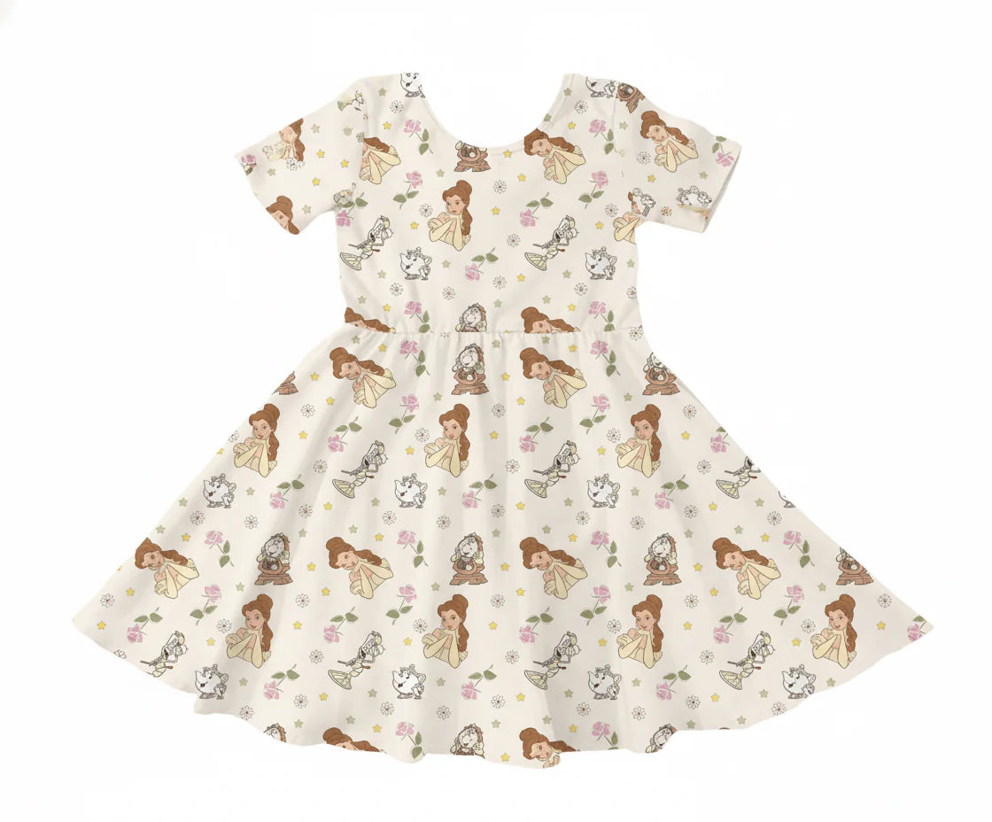 Belle of the Ball Short Sleeve Twirl Dress