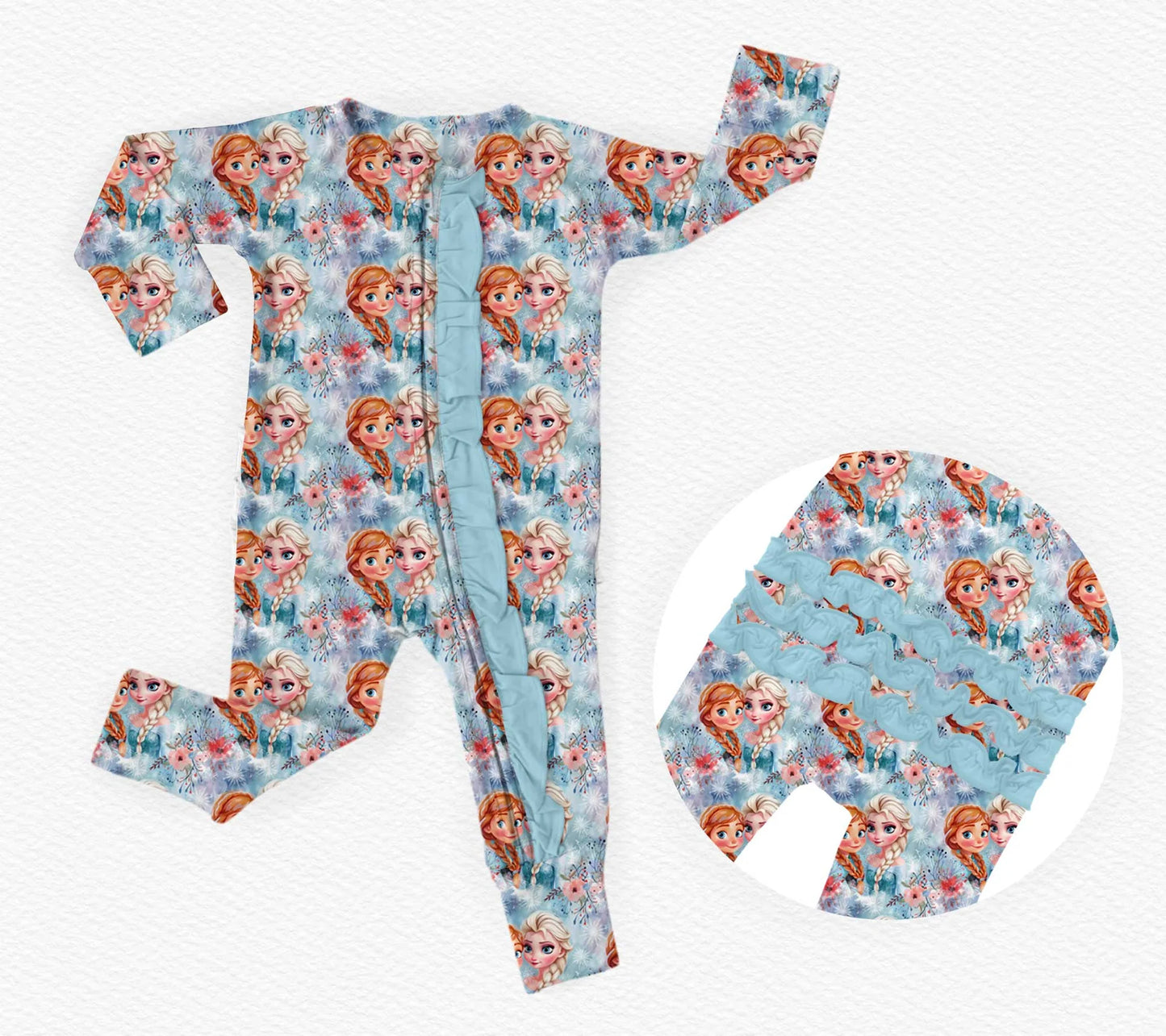 Frosted Blossoms Ruffled Convertible Zippy