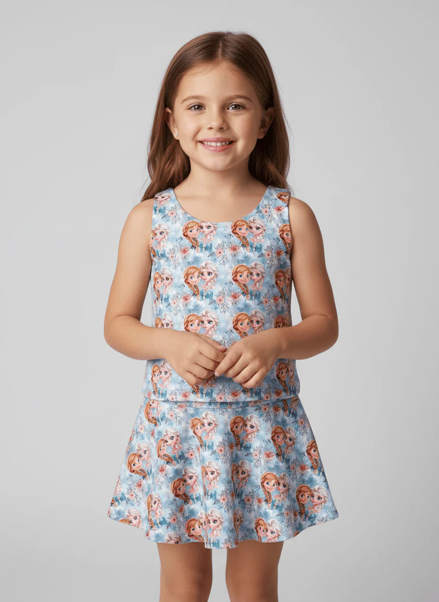 Frosted Blossoms Athletic Skort Set