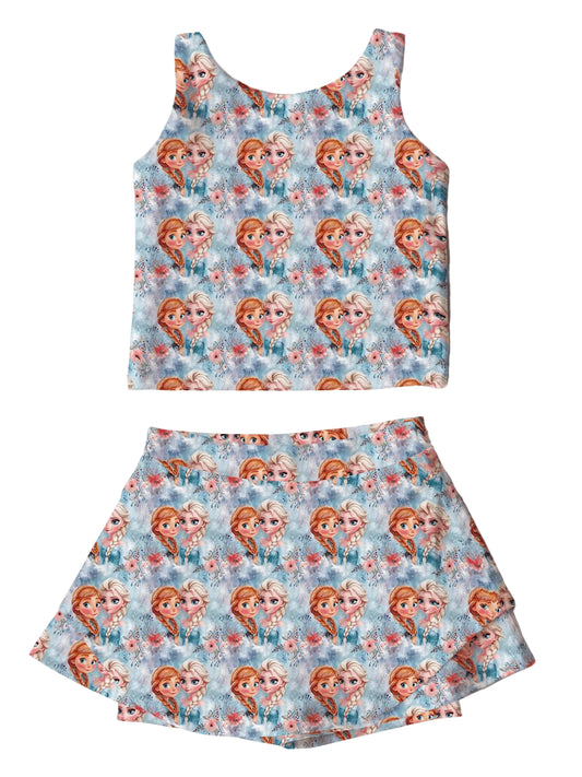 Frosted Blossoms Athletic Skort Set