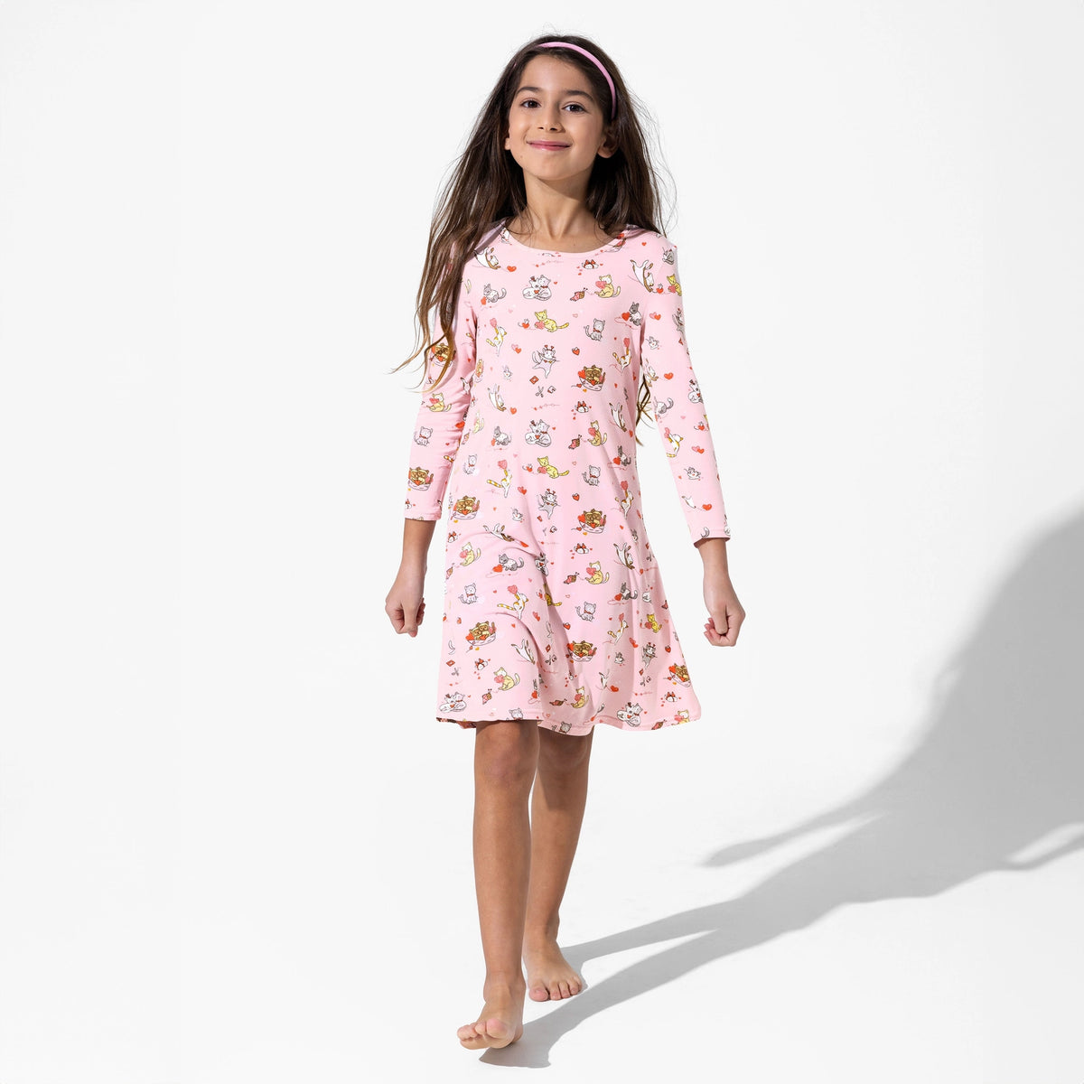 Love Kittens Long Sleeve Dress