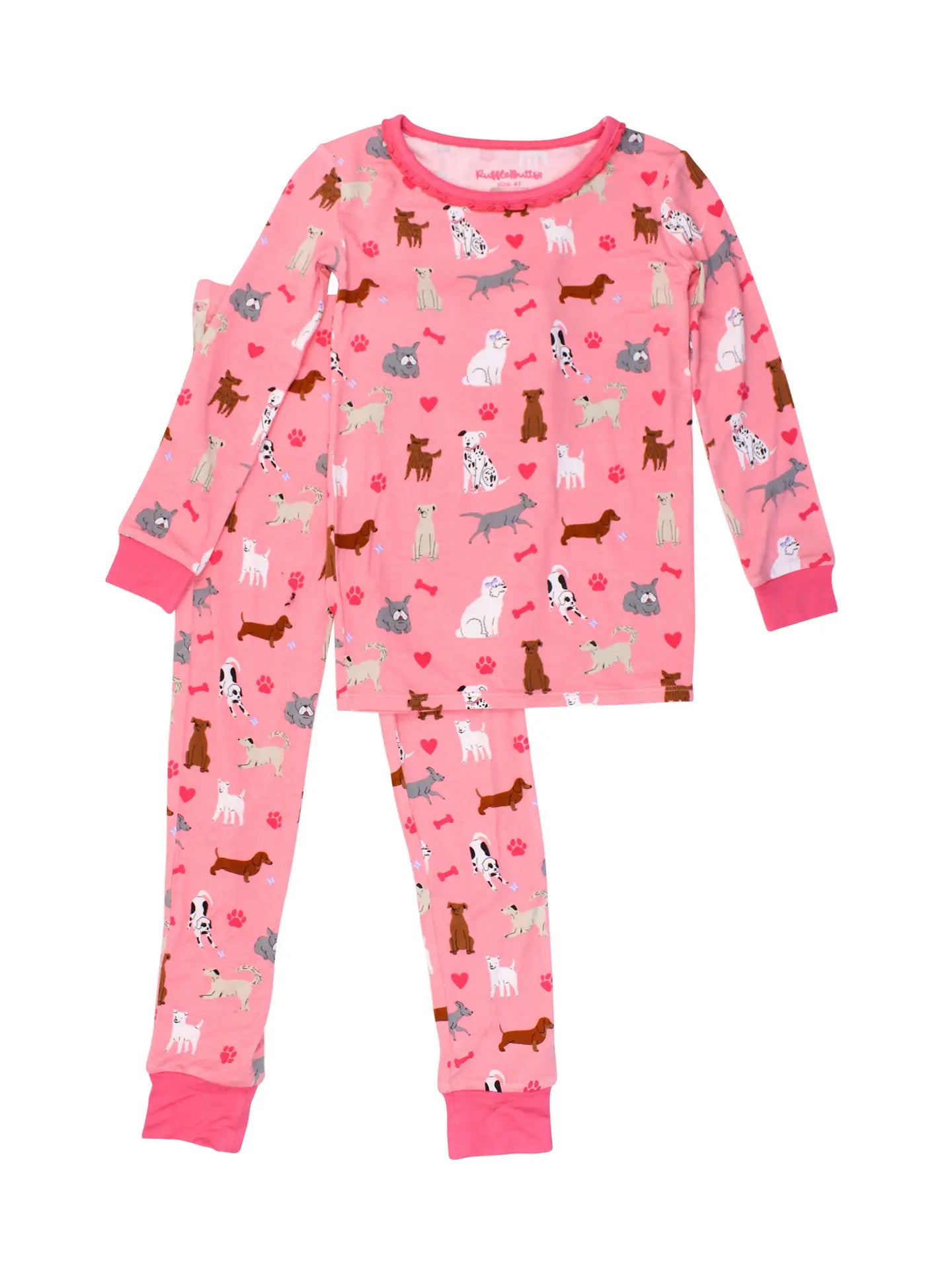 Pink Puppy Playtime Ruffled Long Sleeve Set
