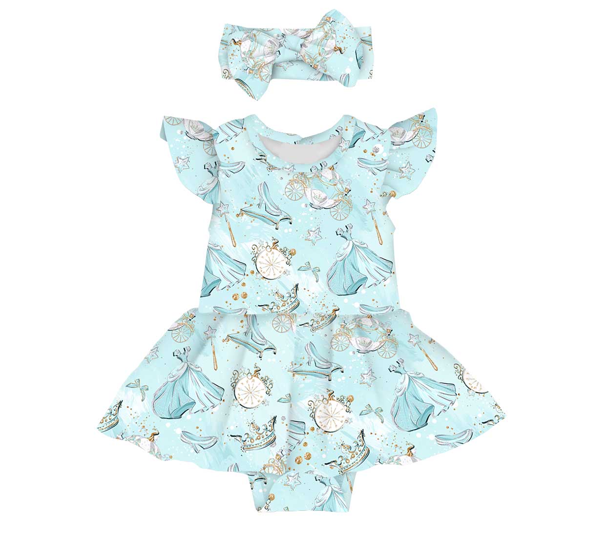 Glass Slipper Bodysuit Twirl Dress