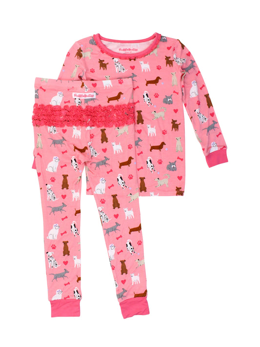 Pink Puppy Playtime Ruffled Long Sleeve Set