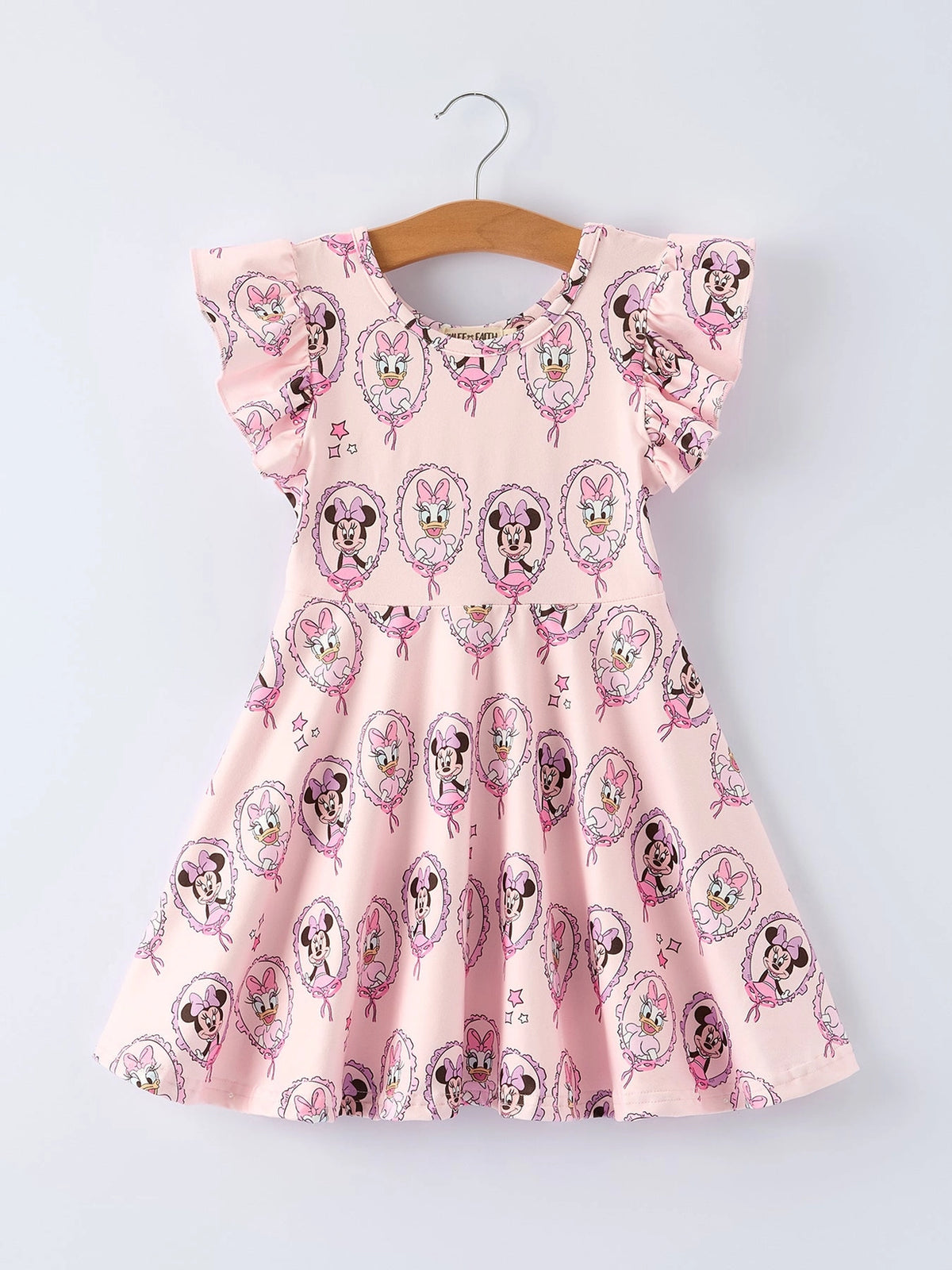 Besties in Bows Short Sleeve Polyester Twirl Dress