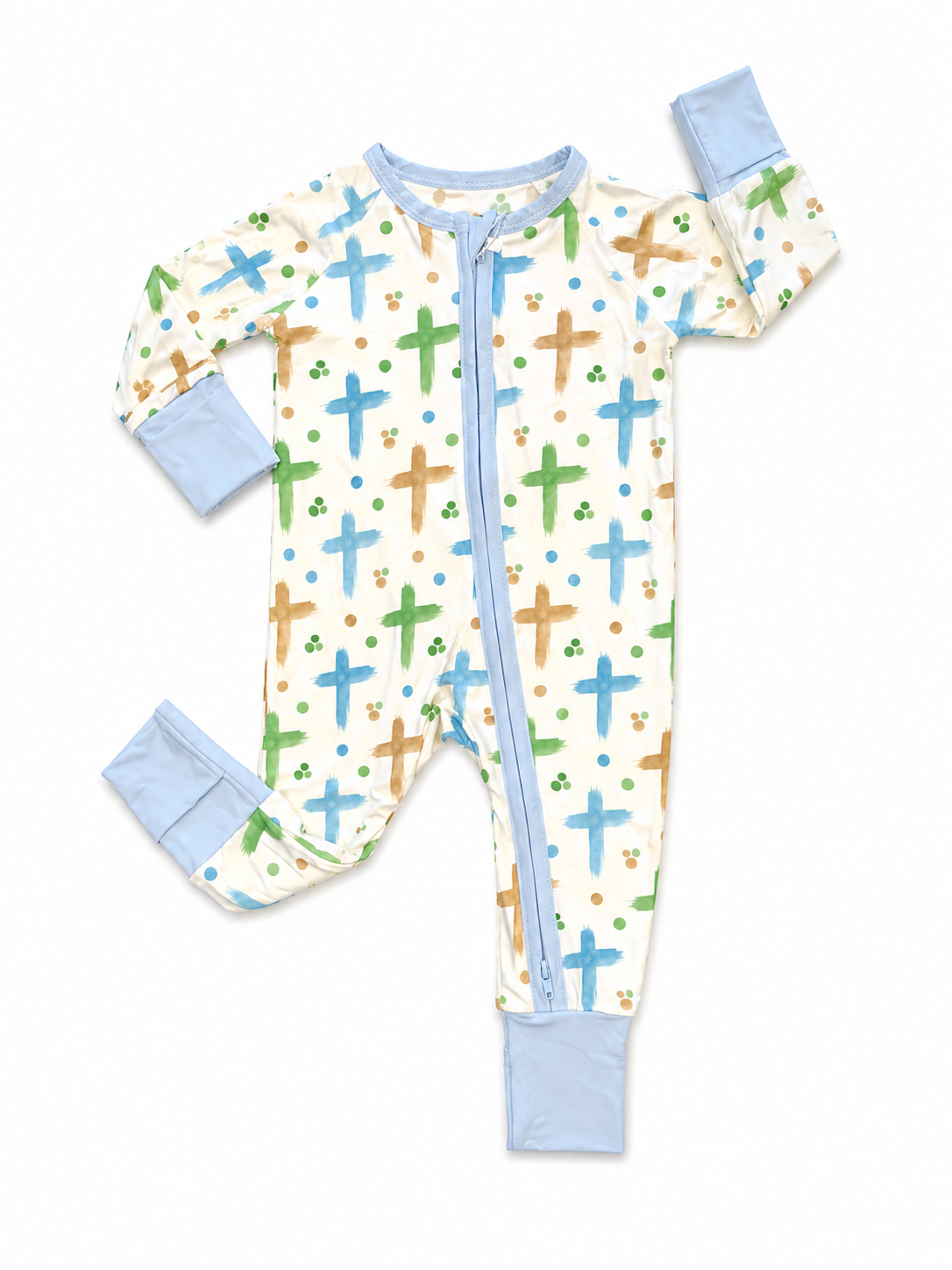 Watercolor Blue Crosses Convertible Zippy