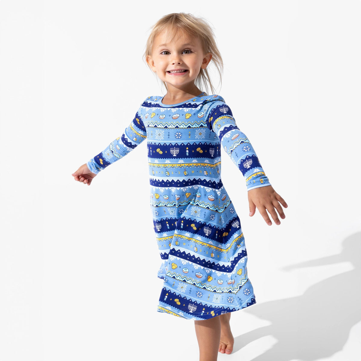 Hanukkah Fair Isle Long Sleeve Dress