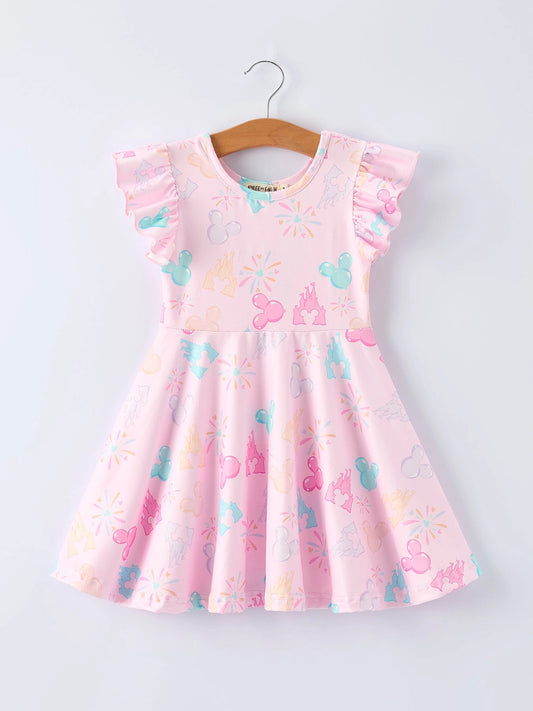 Wish Upon a Castle Short Sleeve Polyester Twirl Dress