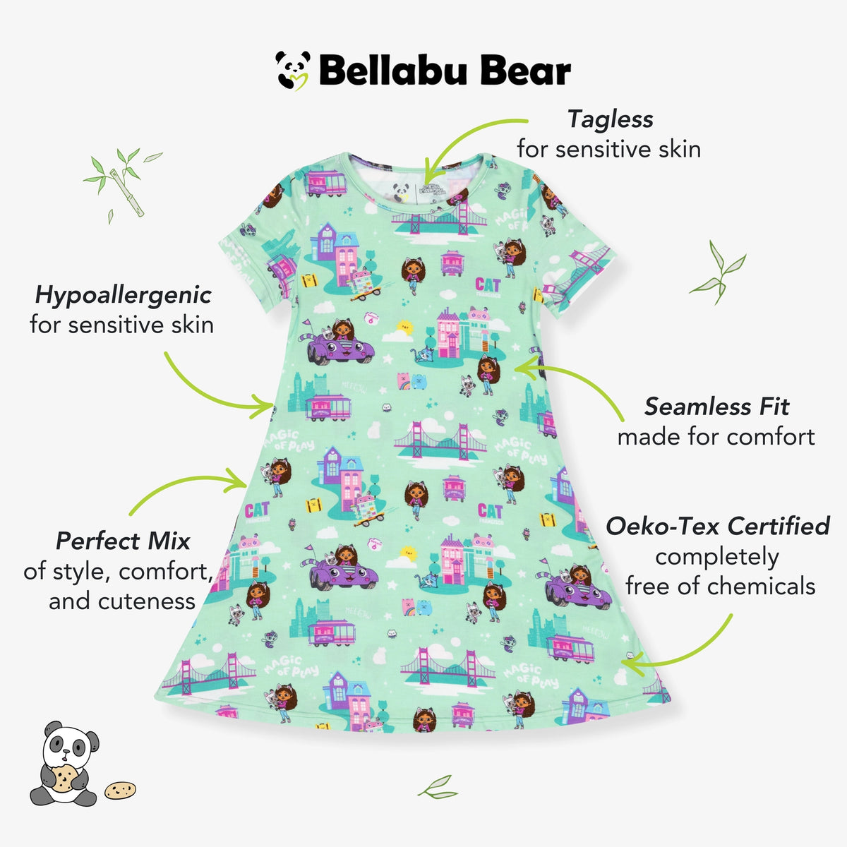 Gabby's Dollhouse: Cat Francisco Short Sleeve Dress