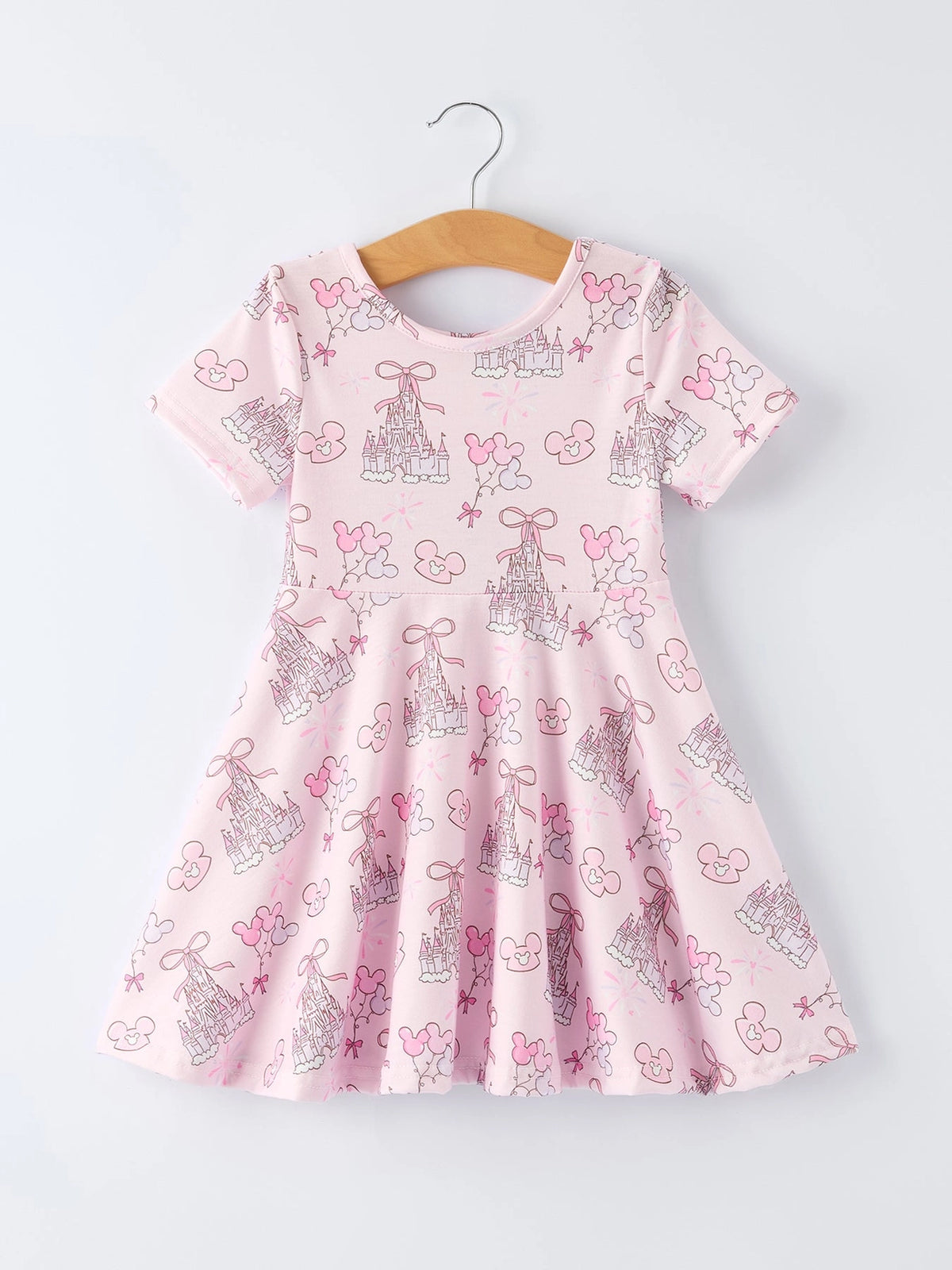 Summer Castle Short Sleeve Polyester Twirl Dress