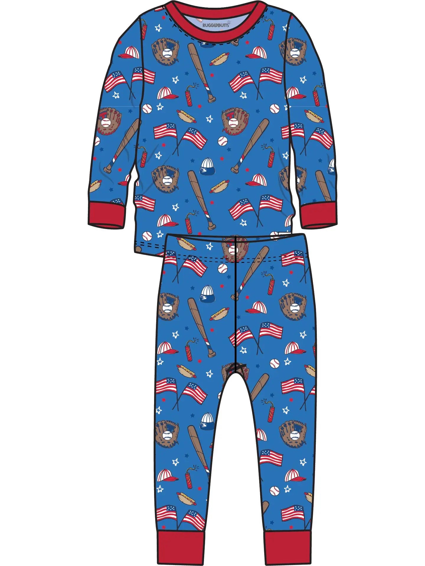Blue Stars & Strikes Long Sleeve Set