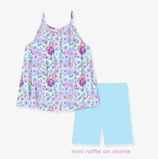 Frozen Flowers Tank Top & Shorts Set