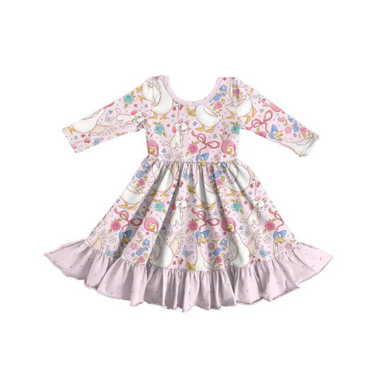 Marie Long Sleeve Ruffle Twirl Dress