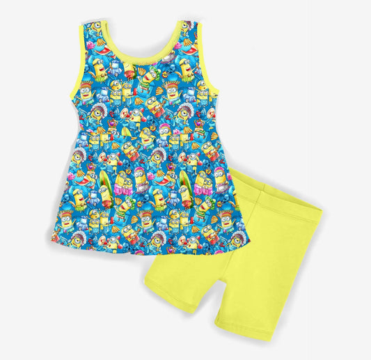 Despicable Peplum Tank Top and Shorts Set