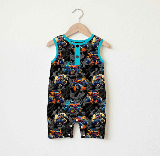 Monster Mayhem Sleeveless Shorty Romper