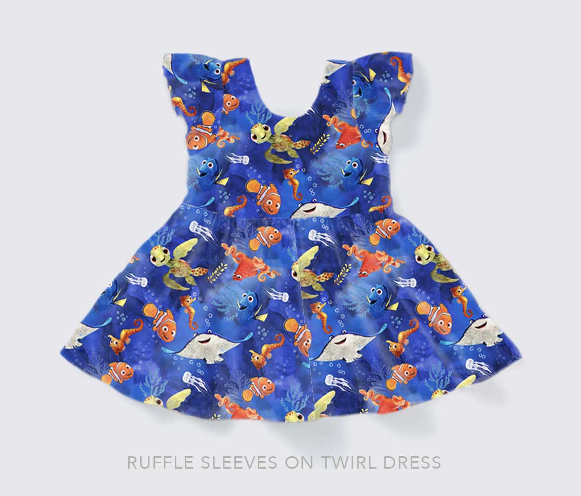 Fin-Tastic Friends Short Sleeve Twirl Dress