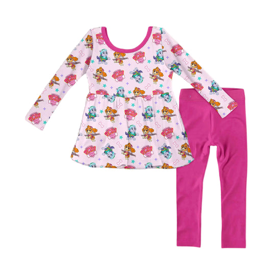 Flying into Fun Long Sleeve Peplum Top and Pants Set