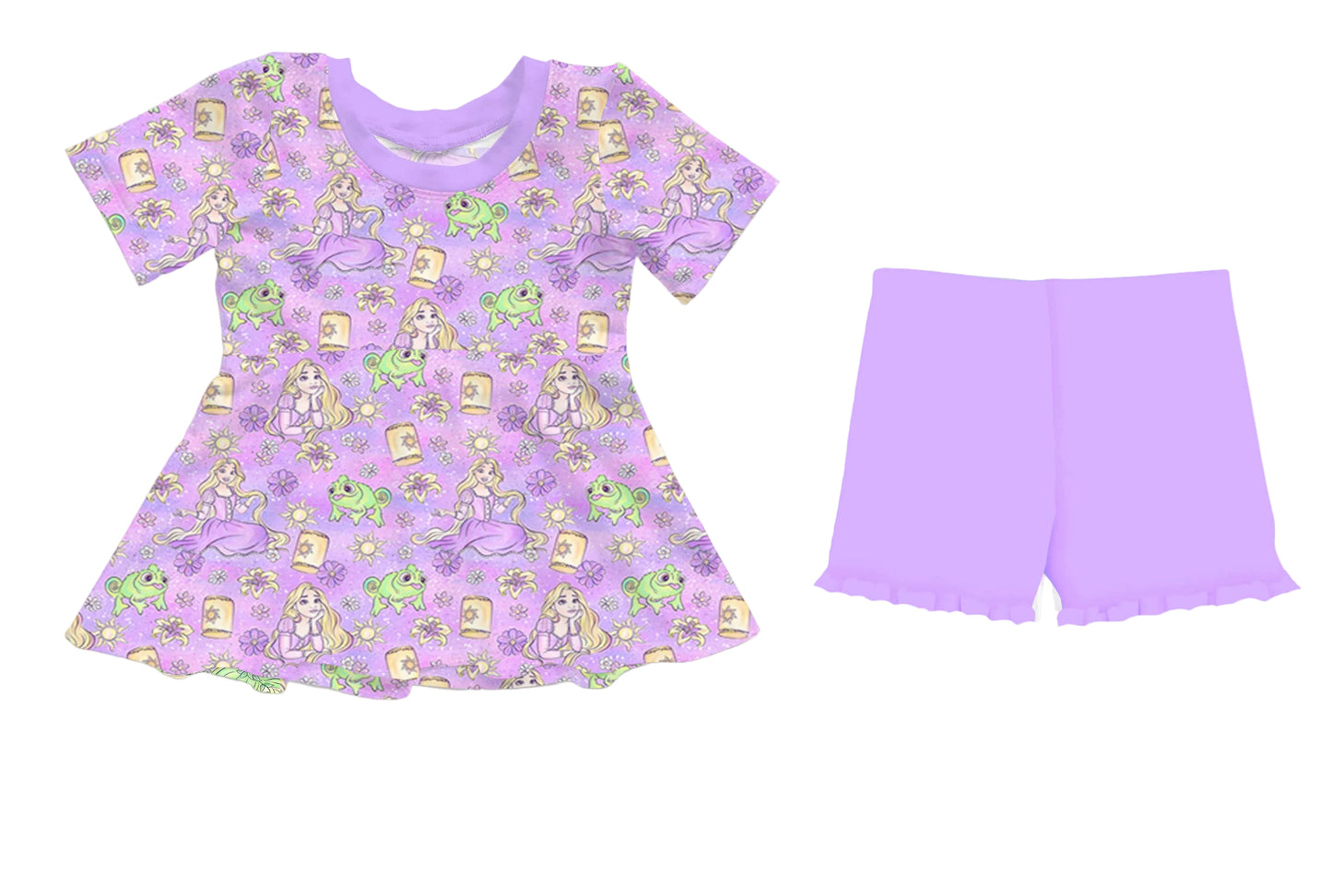 Tower Tales Short Sleeve & Shorts Peplum Set