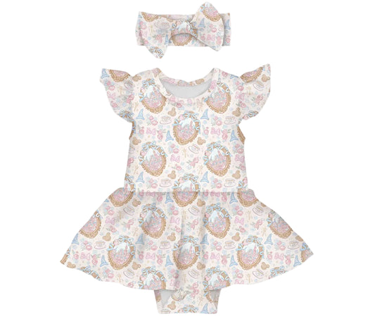 Teacups & Tiaras Bodysuit Twirl Dress