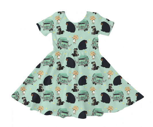 Truck & Friends Short Sleeve Twirl Dress