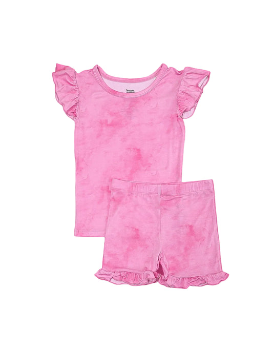 Pink Daydream Ruffled Shorts Set
